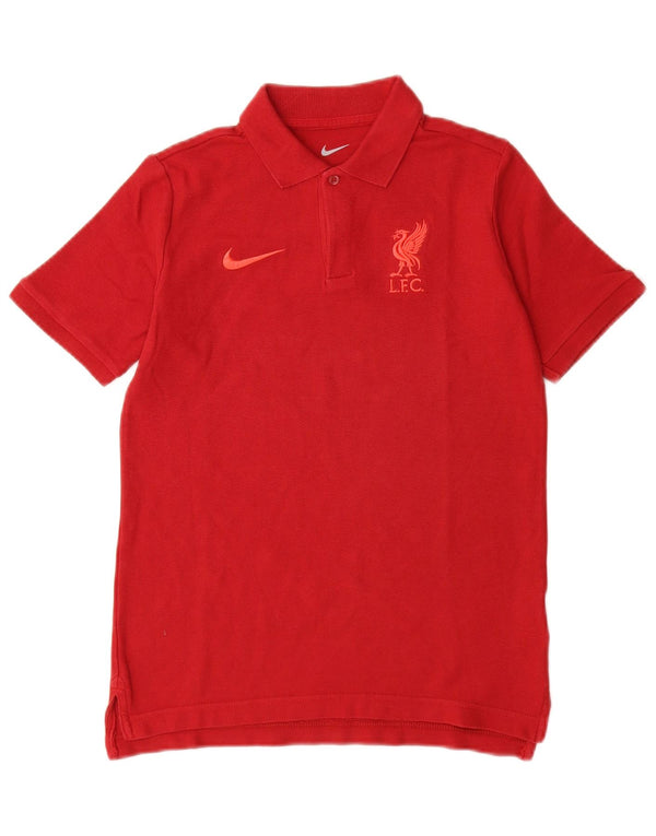NIKE Liverpool-Poloshirt für Jungen, 10–11 Jahre, mittelrote Baumwolle