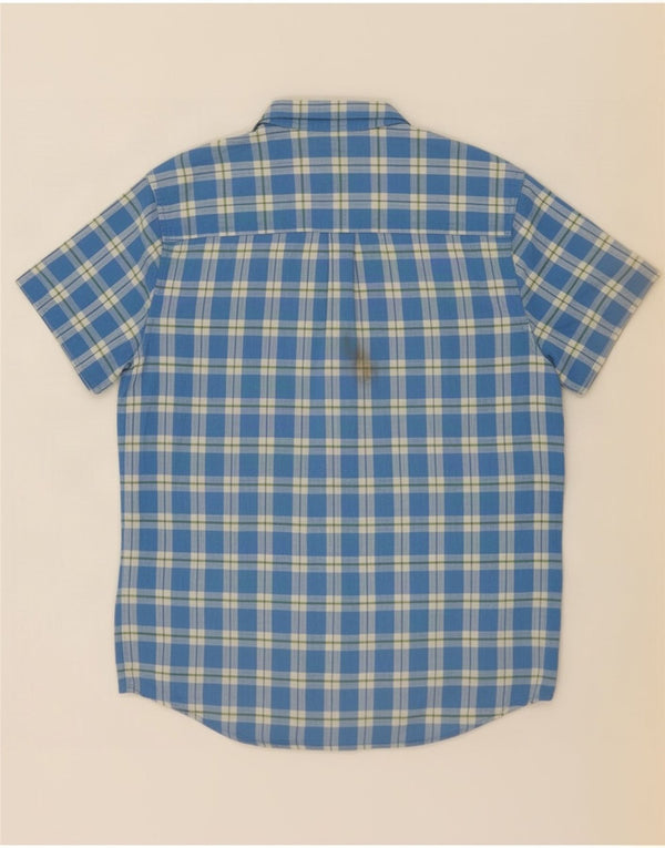 Wrangler Herren-Kurzarmhemd 2XL, blau kariert, Baumwolle