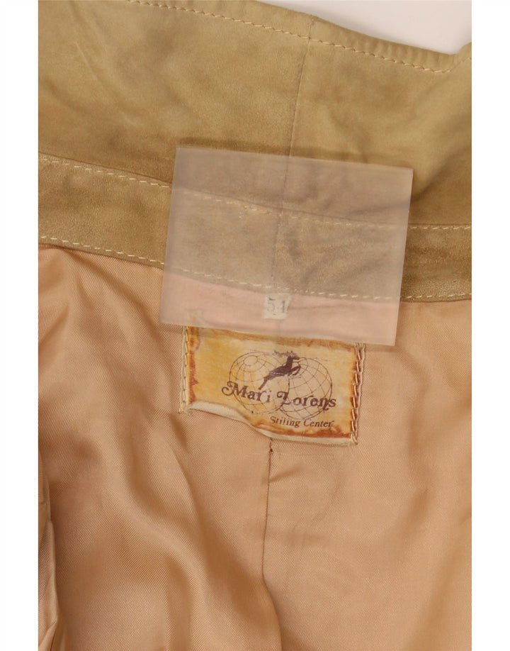 Vintage Herren Wildleder Bomberjacke UK 38 Medium Beige