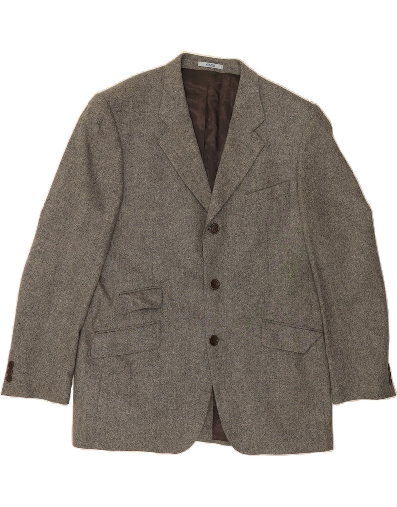KENZO Mens 3 Button Blazer Jacket IT 56 3XL Grey Wool Vintage Kenzo and Second-Hand Kenzo from Messina Hembry 