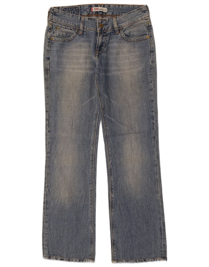 Levi's Damen 570 Straight Jeans W28 L30 Blaue Baumwolle