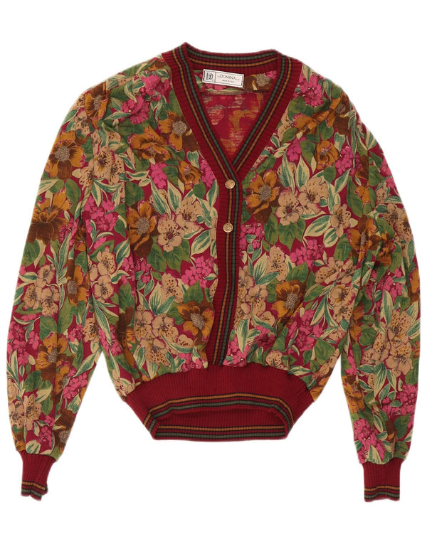Domina Damen-Pullover mit V-Ausschnitt IT 48 XL Mehrfarbige Blumenwolle