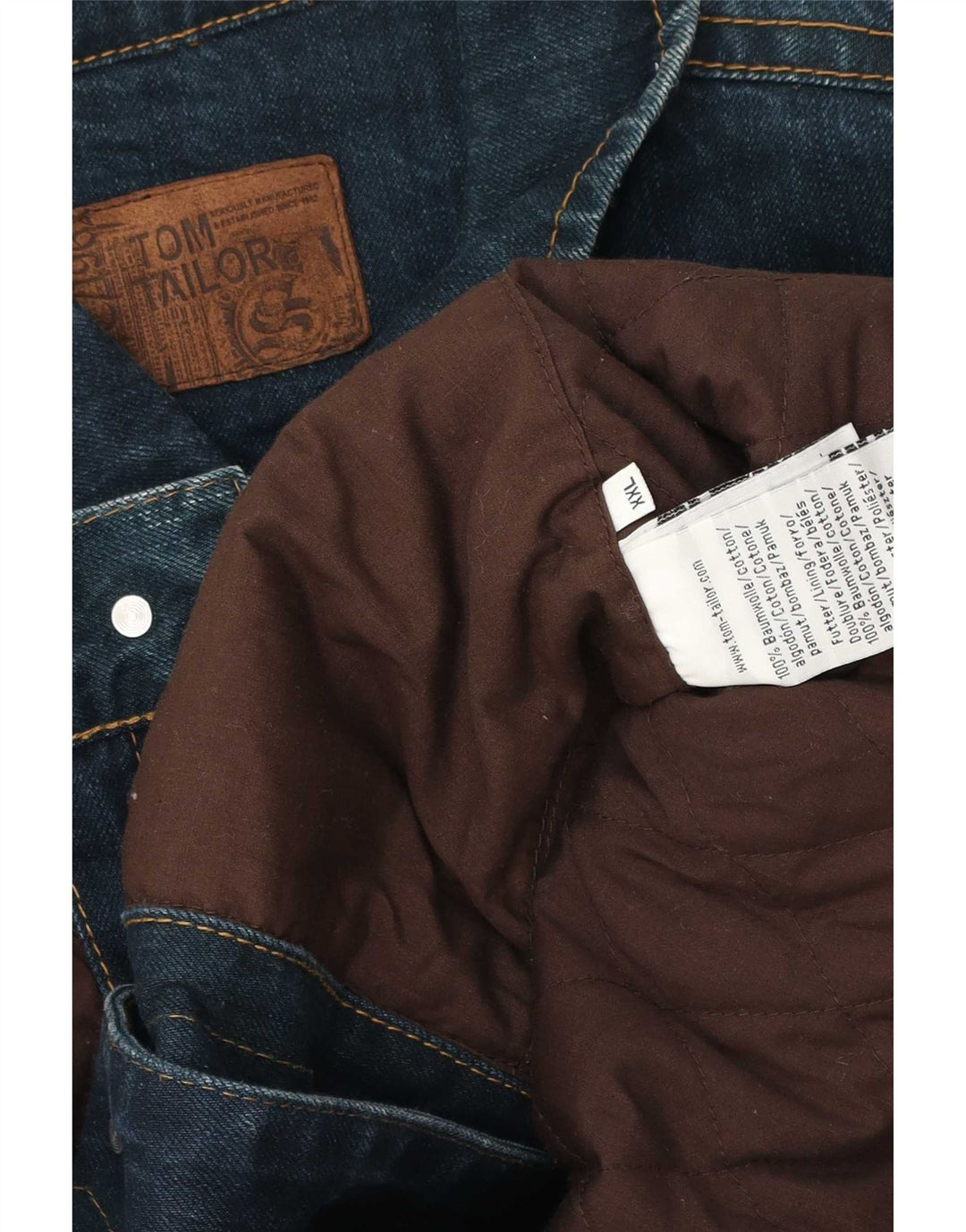 Tom Tailor Herren Jeansjacke UK 44 2XL Blaue Baumwolle