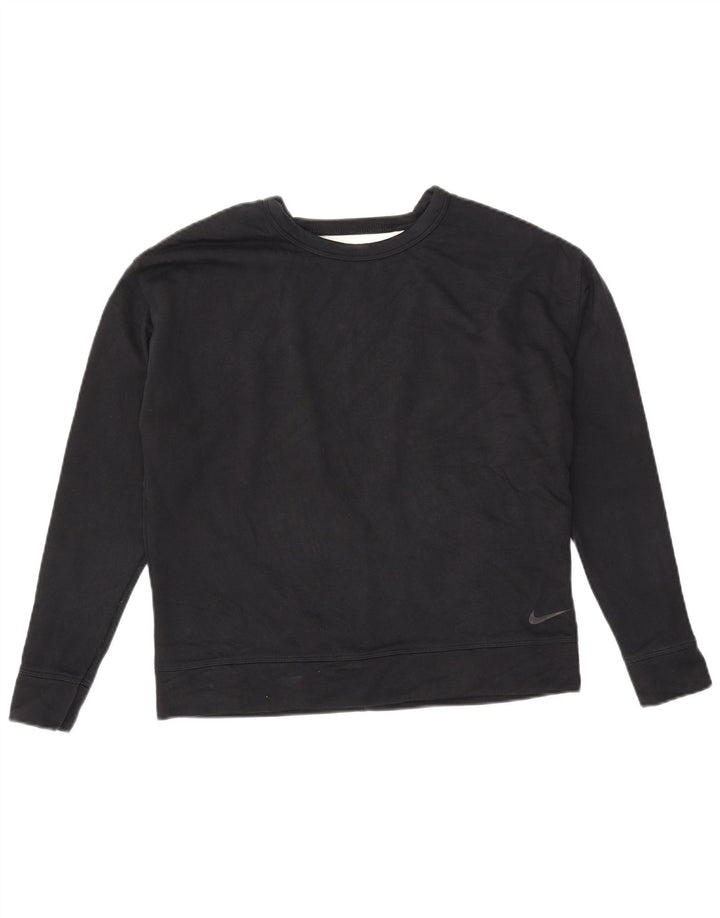 Nike Damen-Sweatshirt Dri Fit in Übergröße, Gr. 10, Größe S, Schwarz, Baumwolle