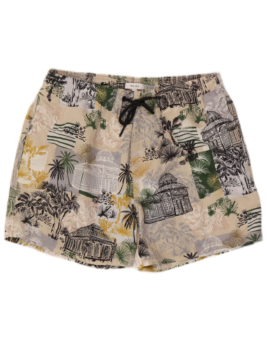 Reiss Herren-Badeshorts mit Grafik, mittelgroß, mehrfarbig, Polyester