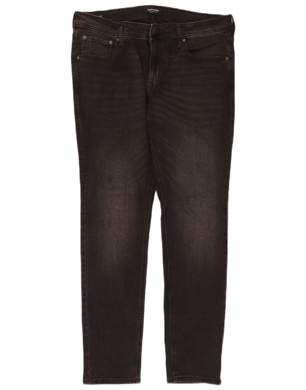 Jack & Jones Herren Liam Skinny Jeans W36 L32 Schwarze Baumwolle