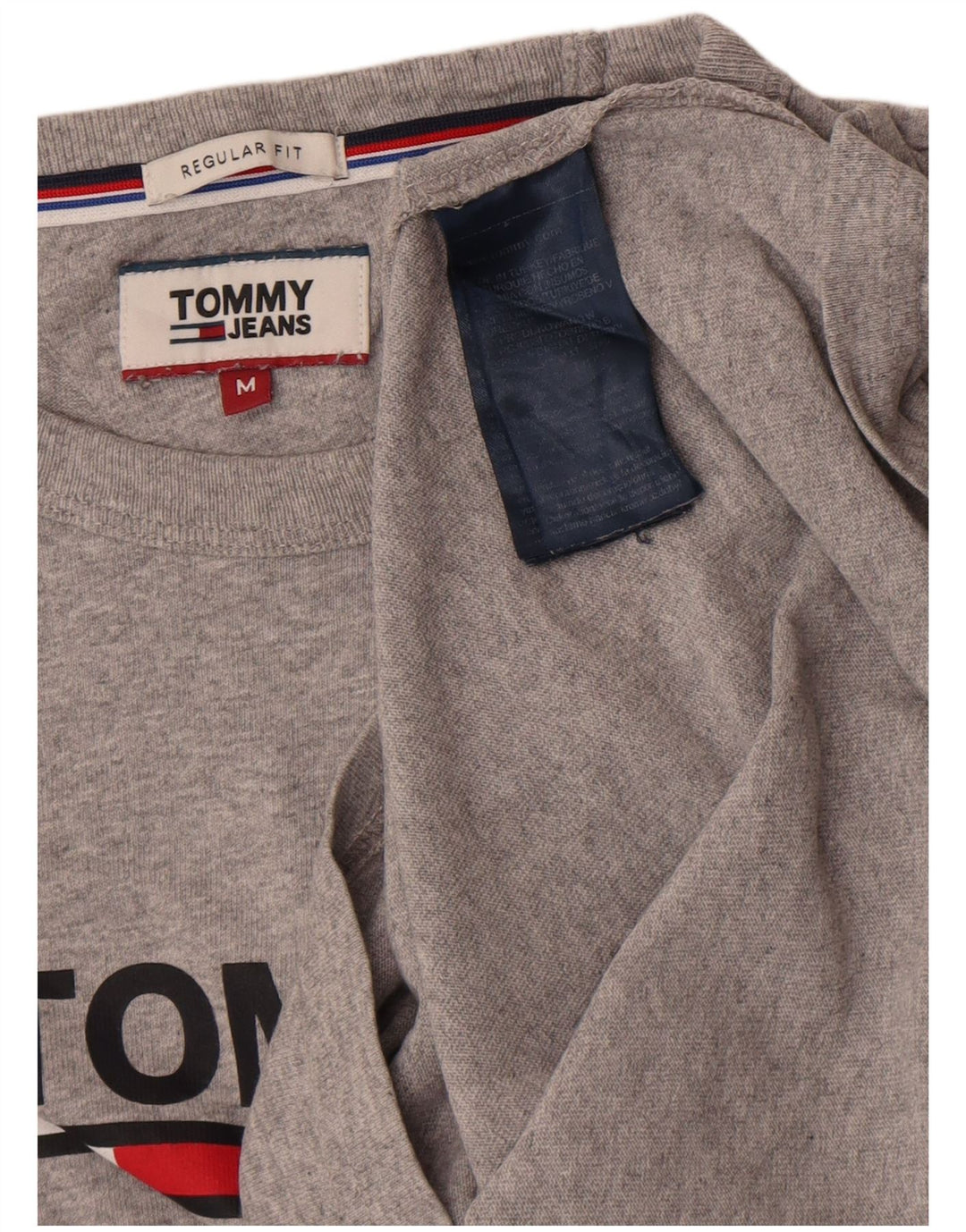 Tommy Hilfiger Herren-Oberteil mit normaler Passform, langärmlig, mittelgraue Baumwolle