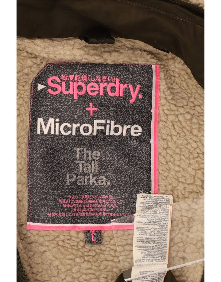 SUPERDRY Damen-Parka mit Kapuze, UK 18, XL, Khaki, Polyester
