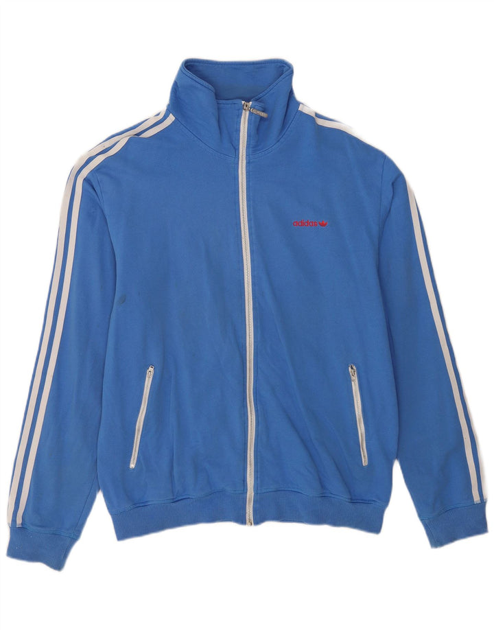 Adidas Herren-Trainingsanzug mit grafischem Oberteil, große blaue Baumwolle
