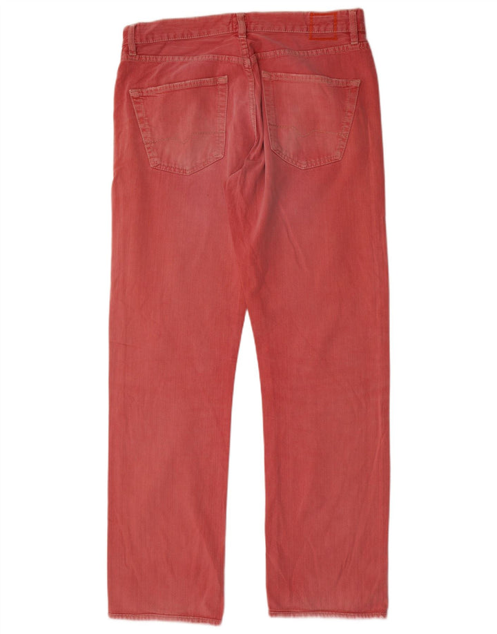 Hugo Boss Herren Straight Jeans W33 L34 Rosa Baumwolle