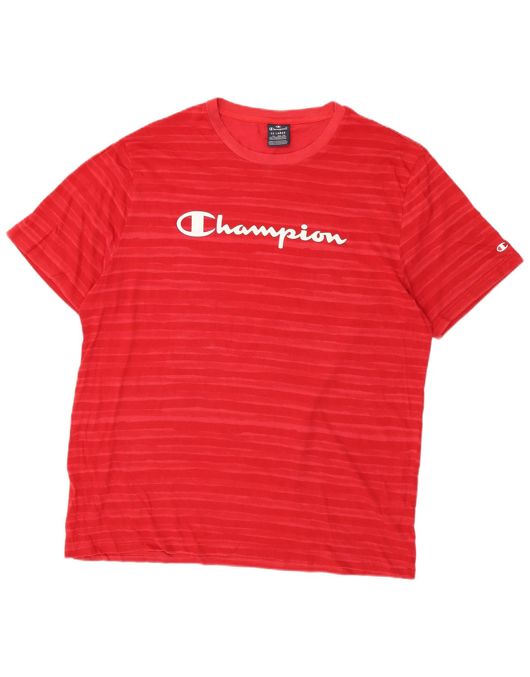 CHAMPION Herren Grafik T-Shirt Top 3XL Rot gestreift