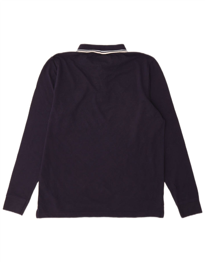 Pierre Cardin Herren-Langarm-Poloshirt mit normaler Passform, Mittelmarineblau