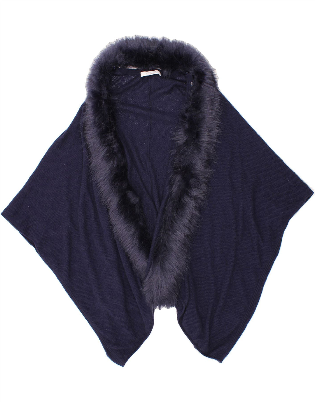 JACQUES VERT Womens Poncho Cardigan Sweater UK 10 Small Navy Blue Viscose Vintage Jacques Vert and Second-Hand Jacques Vert from Messina Hembry 