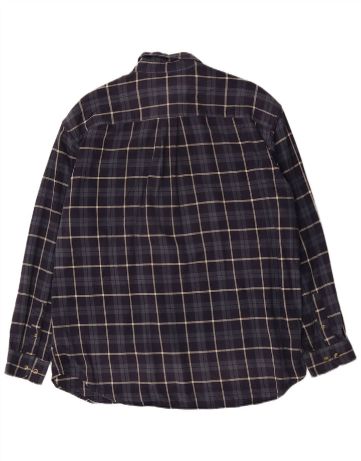Eddie Bauer Herren-Flanellhemd, groß, marineblau, kariert, Baumwolle