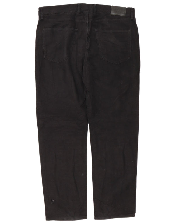 Marks & Spencer Herren-Freizeithose mit normaler Passform, W36, L31, schwarze Baumwolle