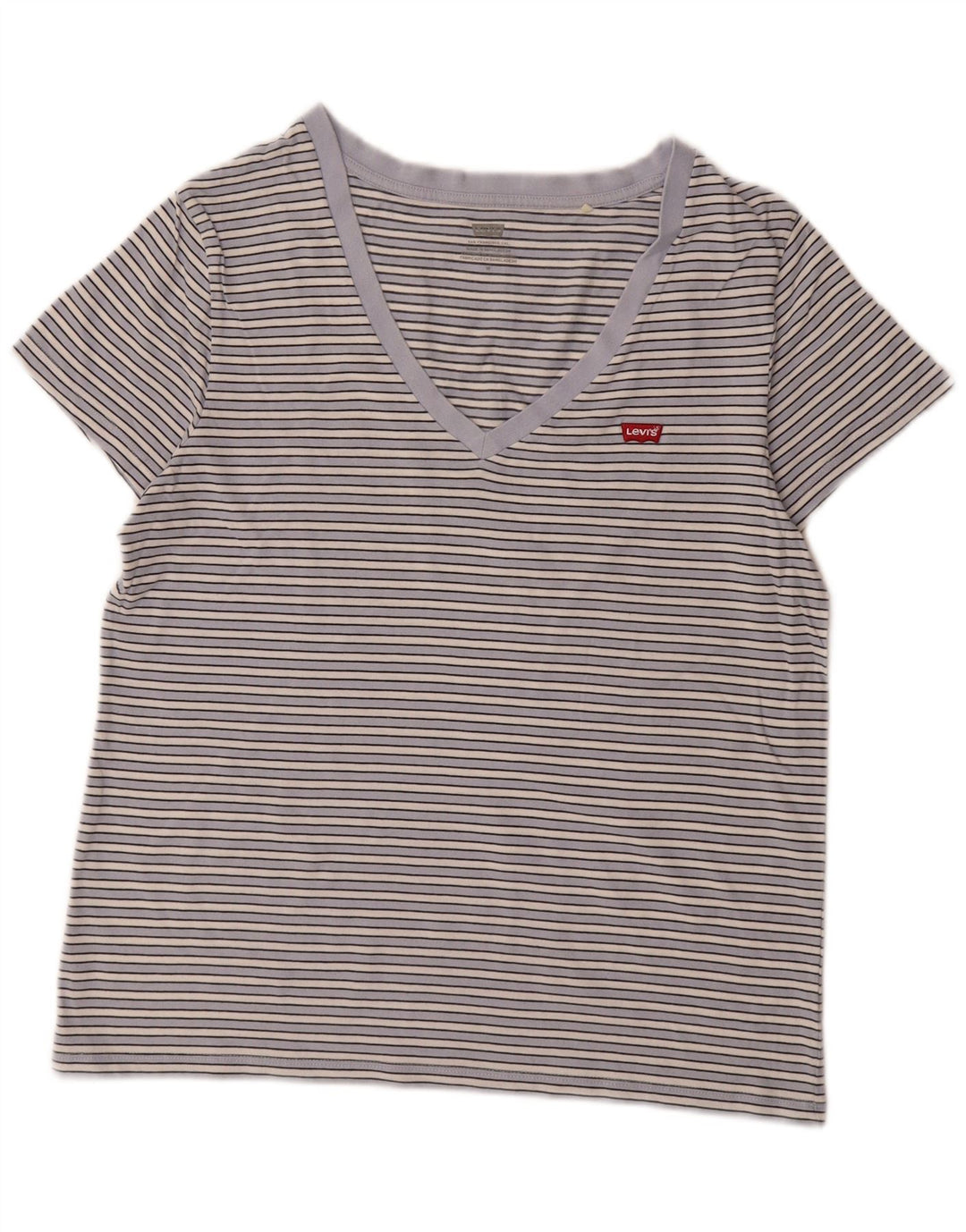 Levi's Damen T-Shirt Top UK 12 Mittelblau gestreift