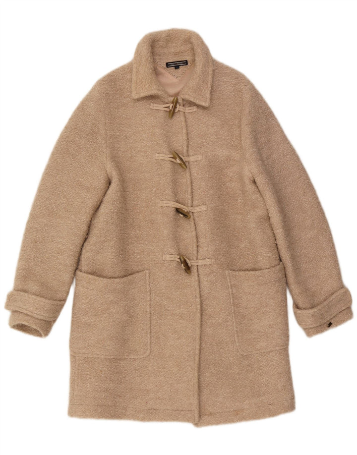 Tommy Hilfiger Damen Dufflecoat UK 10 Small Beige Wolle