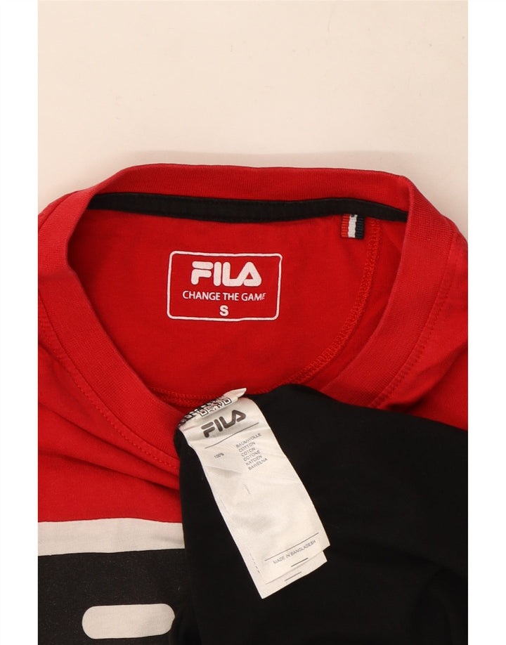 Fila Herren-T-Shirt mit Grafik, Größe S, mehrfarbig, Colourblock-Baumwolle