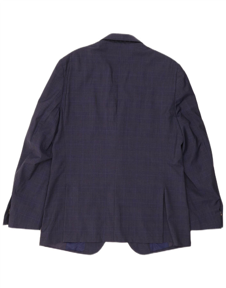 MASSIMO DUTTI Herren-Blazer mit 2 Knöpfen, EU 56, XL, Marineblau mit Hahnentrittmuster