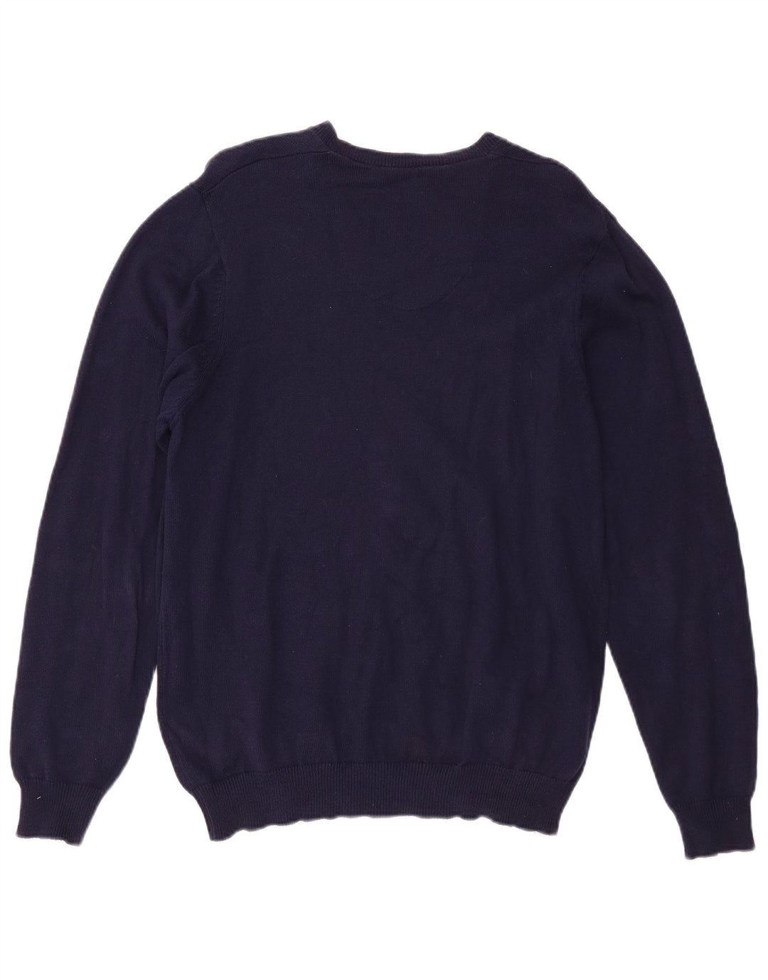 Marks & Spencer Herren-Pullover mit normaler Passform und V-Ausschnitt in mittlerem Marineblau