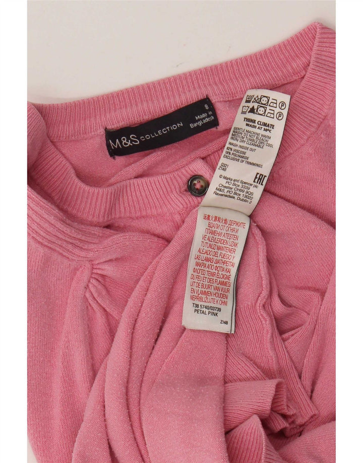 Marks & Spencer Damen-Cardigan-Pullover UK 8 Small Rosa Viskose