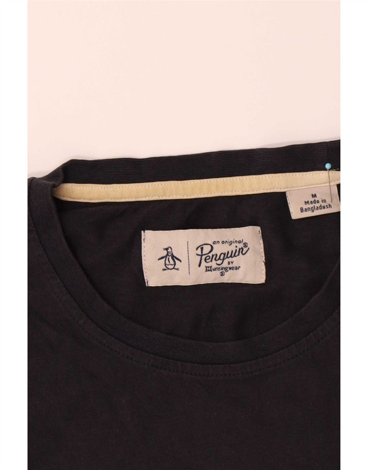 Pinguin-Herren-T-Shirt-Oberteil aus Baumwolle in mittlerem Marineblau
