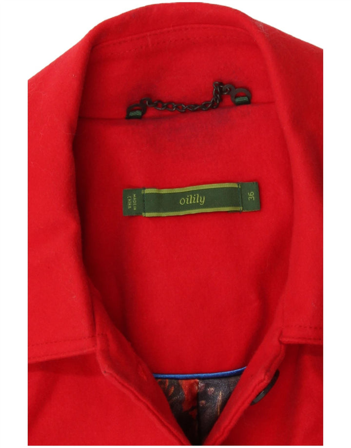 Oilily Damen-Mantel mit gemusterter normaler Passform, EU 36, kleine rote Paisley-Baumwolle