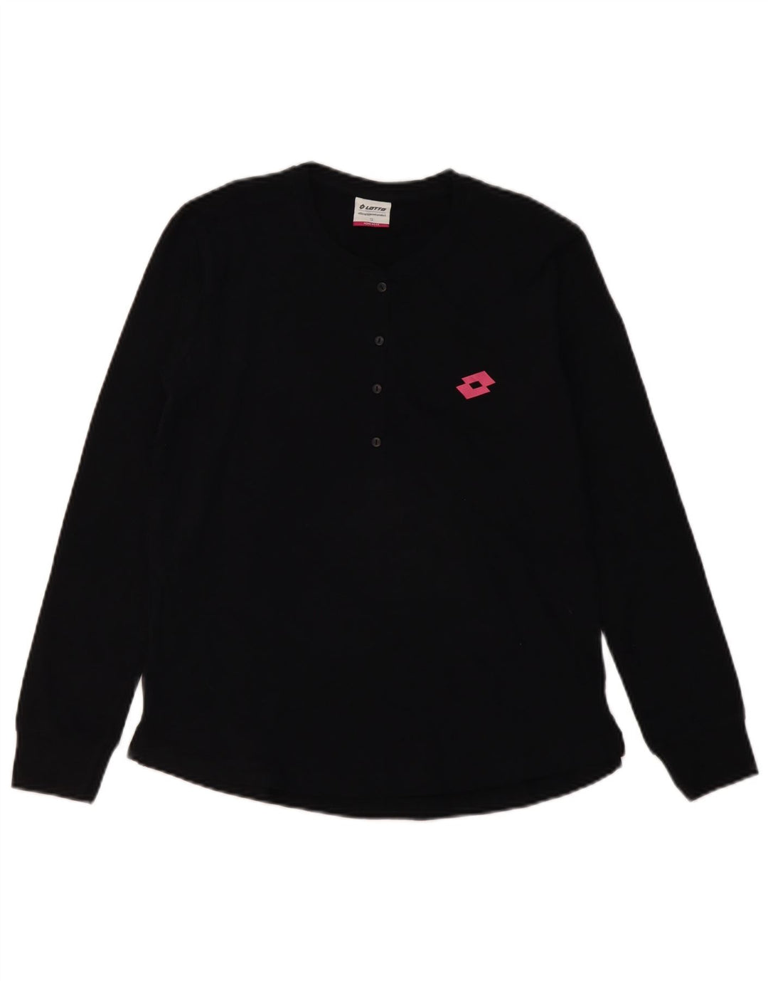 Lotto Damen Top Langarm UK 10 Small Schwarz Baumwolle