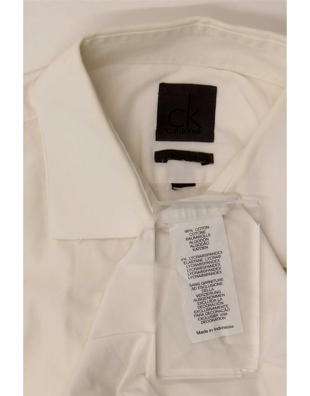Calvin Klein Herren-Kurzarmhemd aus mittelweißer Baumwolle