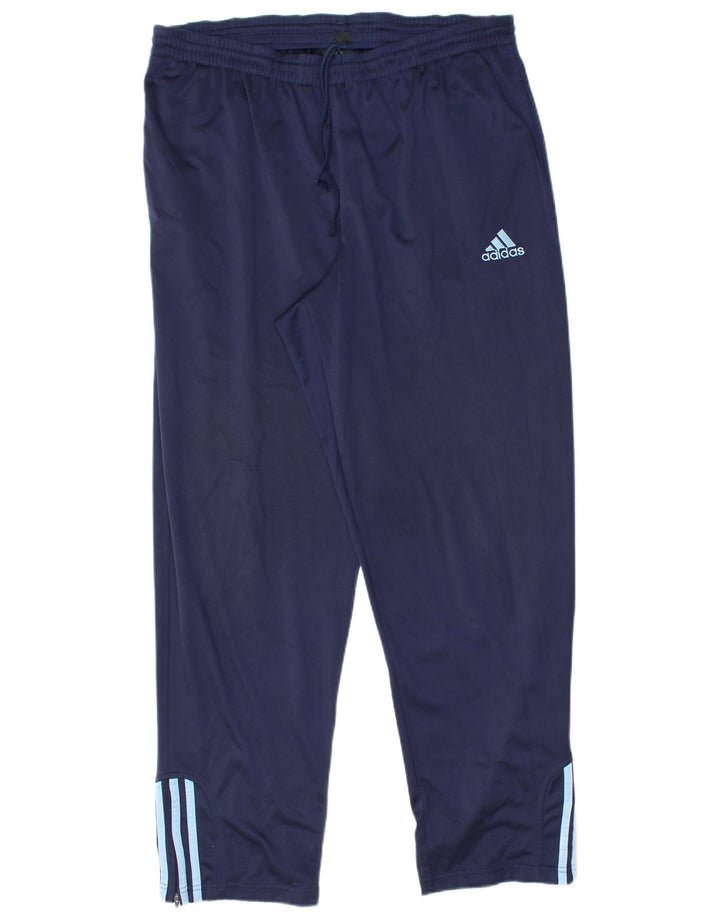 Adidas Herren-Trainingshose, Größe 42/44, groß, marineblau, Polyester