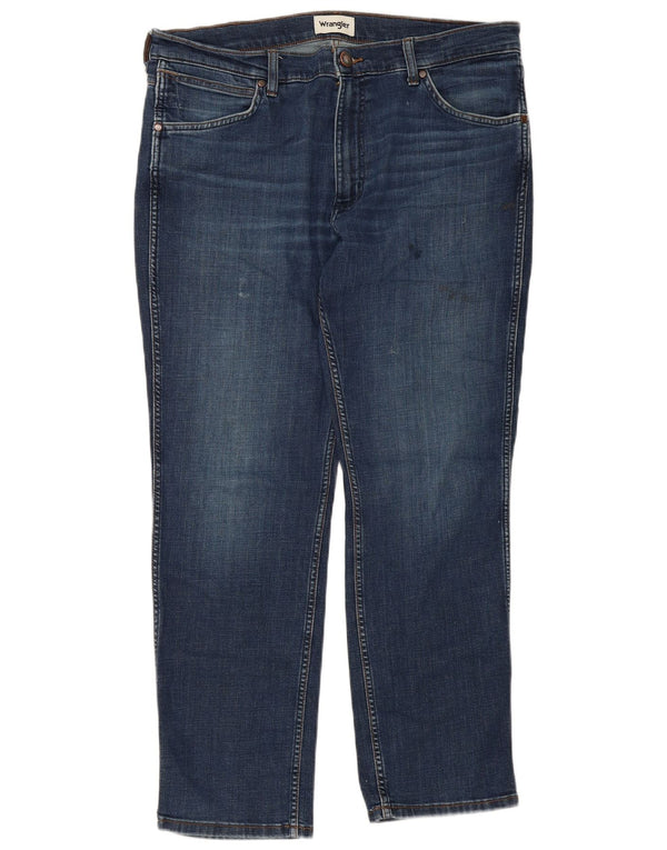WRANGLER Herren Greensboro Straight Jeans W36 L30 Blaue Baumwolle