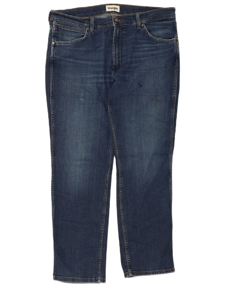 WRANGLER Herren Greensboro Straight Jeans W36 L30 Blaue Baumwolle
