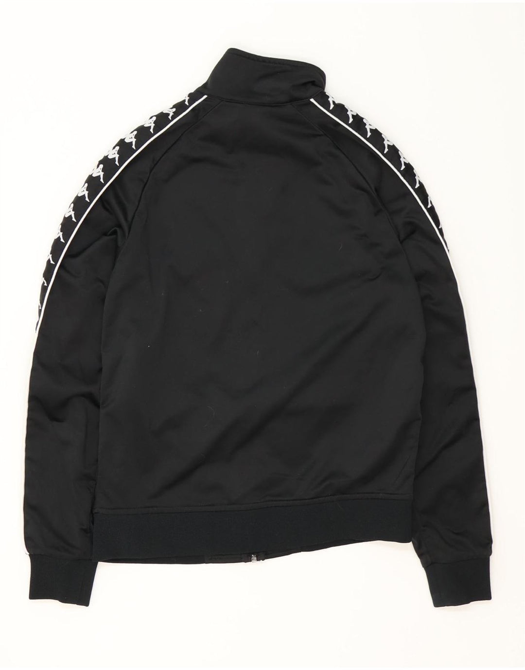 KAPPA Jungen-Trainingsanzugoberteil mit Grafik, 15–16 Jahre, schwarzes Polyester