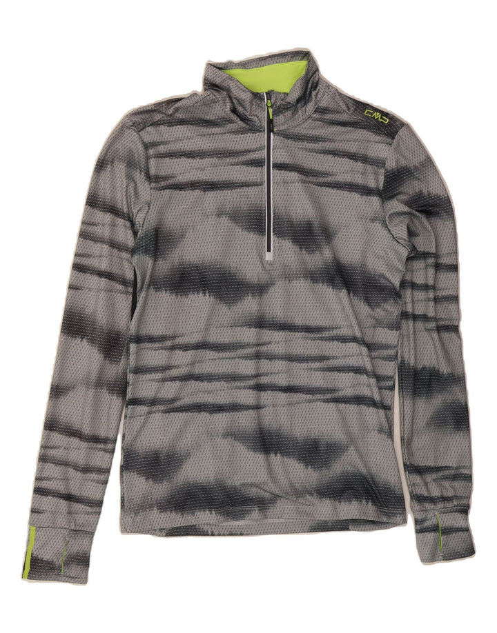 CMP Mens Zip Neck Pullover Tracksuit Top IT 50 Medium Grey Striped Vintage CMP and Second-Hand CMP from Messina Hembry 