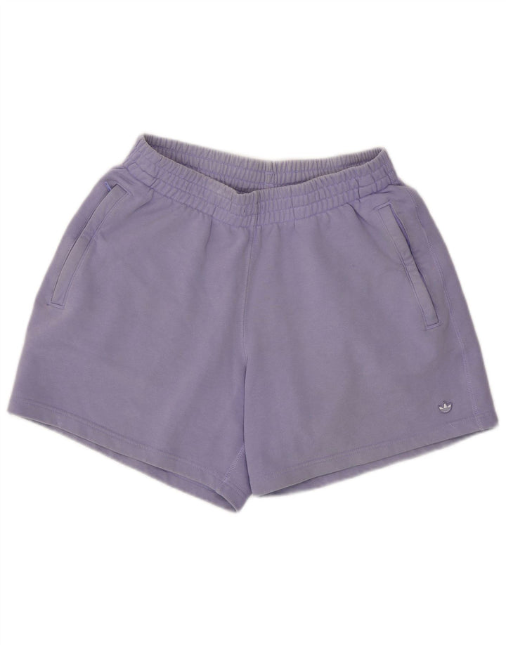 ADIDAS Damen Sportshorts UK 10 Small Lila Baumwolle