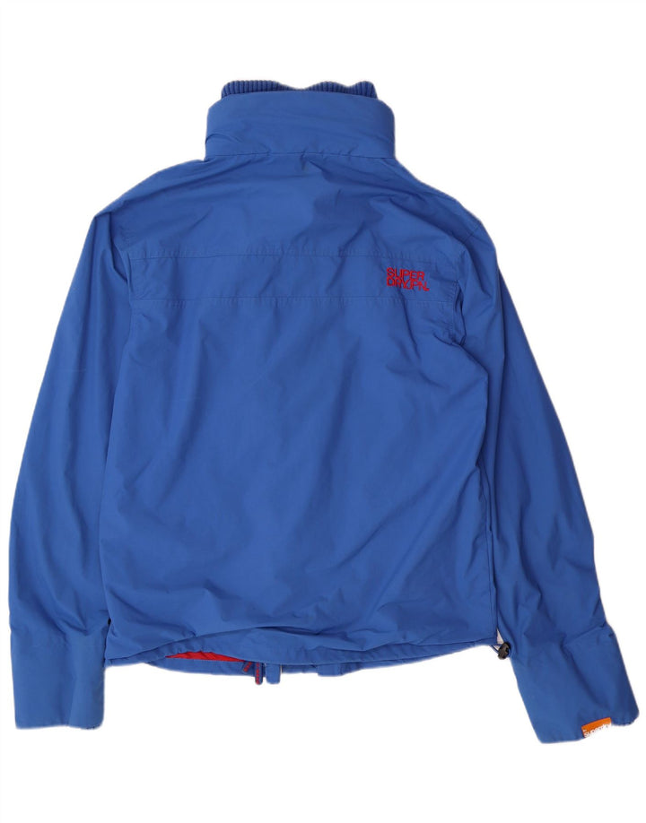SUPERDRY Herren-Windbreaker-Jacke, UK 40, Größe L, blaues Nylon