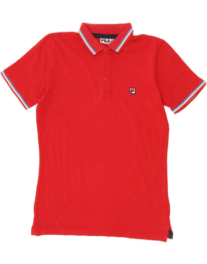 FILA Mens Polo Shirt Medium Red Cotton Vintage Fila and Second-Hand Fila from Messina Hembry 
