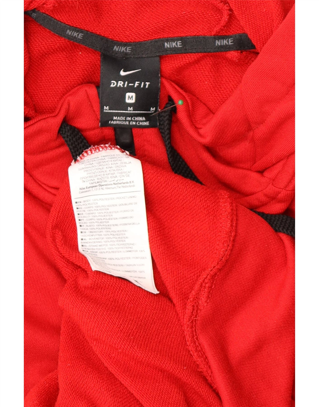 Nike Herren Dri Fit Zip Hoodie Pullover Mittelrotes Polyester