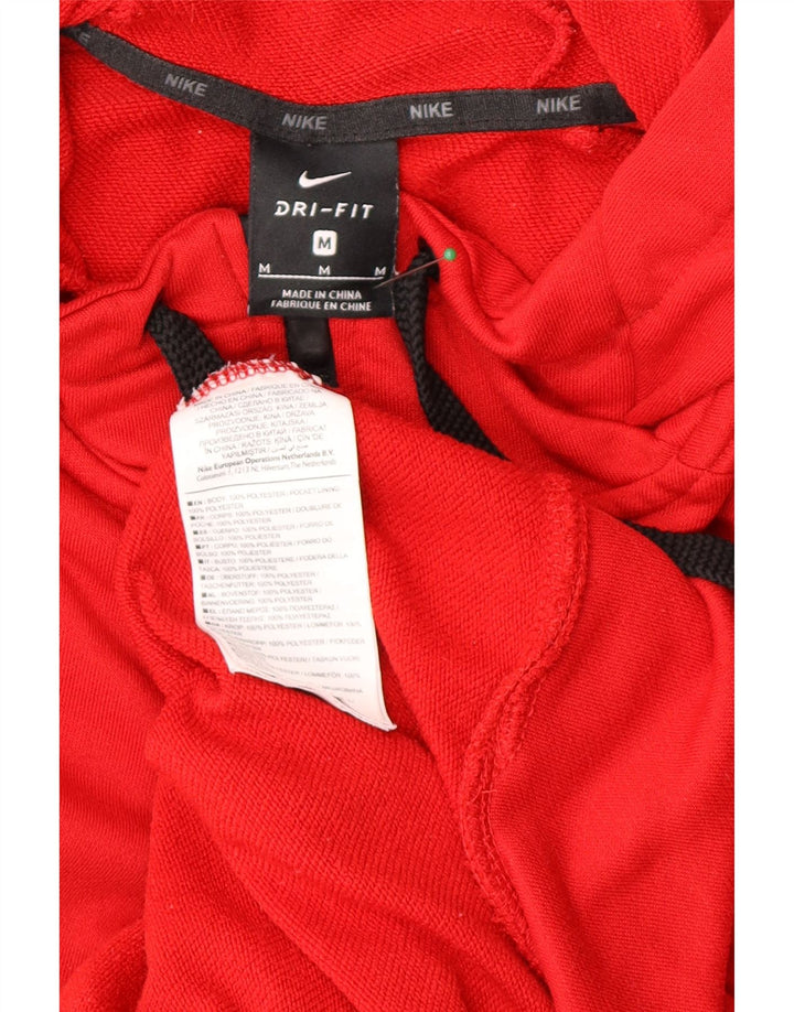 Nike Herren Dri Fit Zip Hoodie Pullover Mittelrotes Polyester