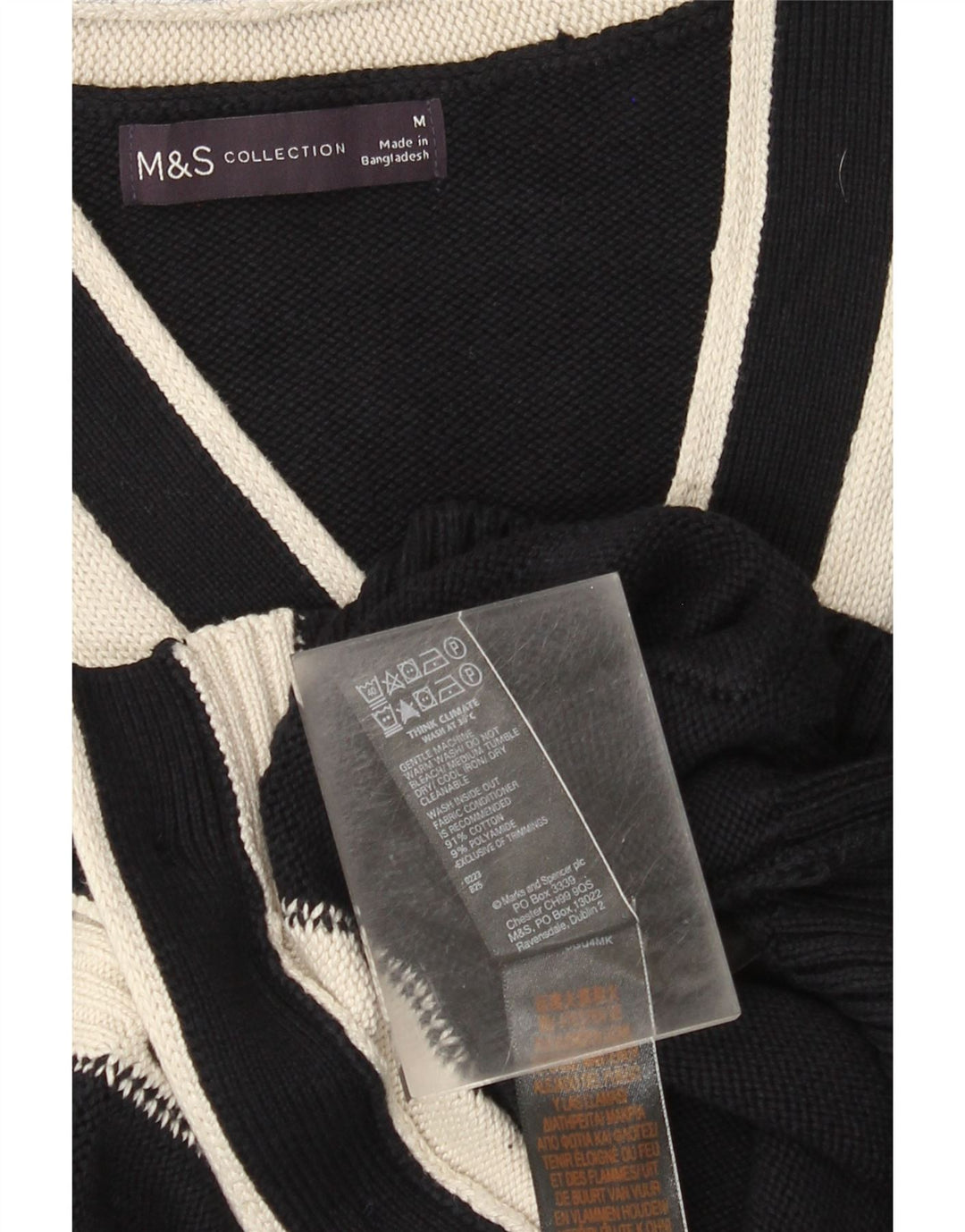 Marks & Spencer Damen-Cardigan-Pullover, UK 14, mittleres Marineblau, Farbblock