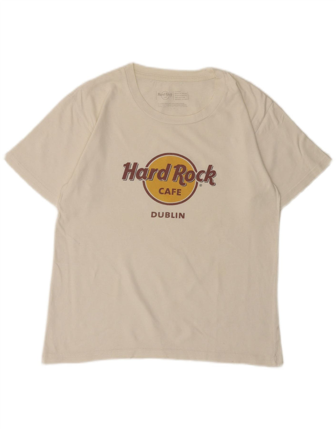 Hard Rock Cafe Damen Dublin Graphic T-Shirt Top UK 18 XL Weiße Baumwolle