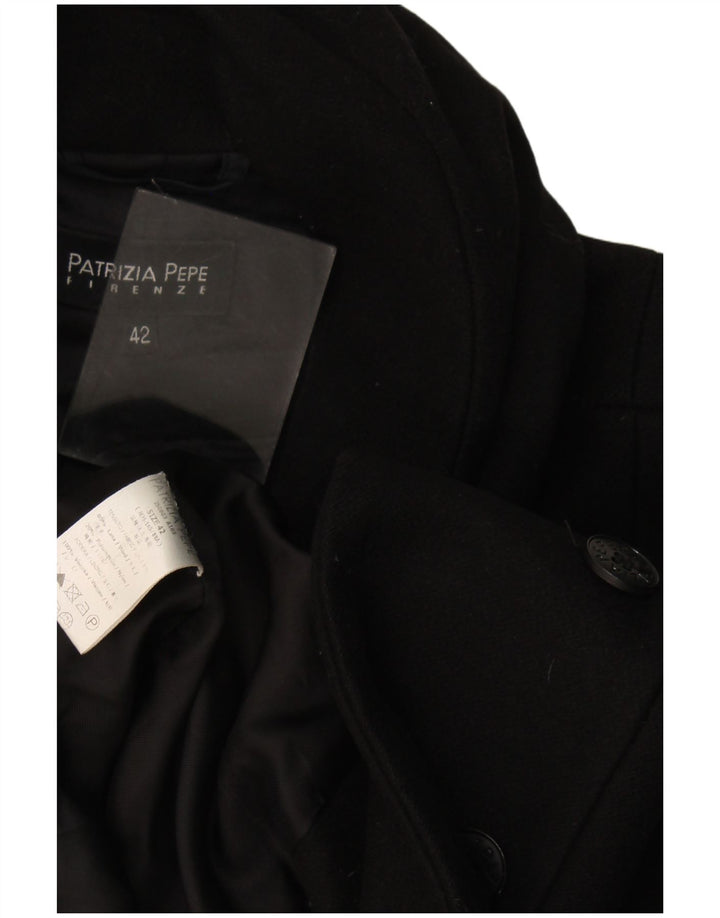 Patrizia Pepe Damen Mantel IT 42 Mittelschwarze Wolle
