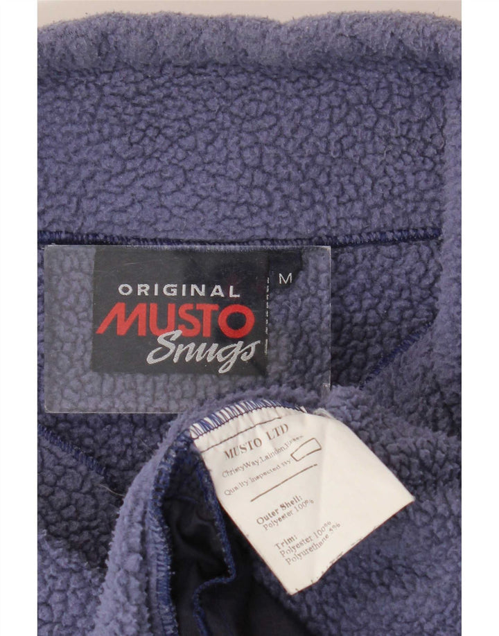 Musto Herren-Fleecepullover mit Reißverschluss am Hals, mittleres marineblaues Farbblock-Polyester