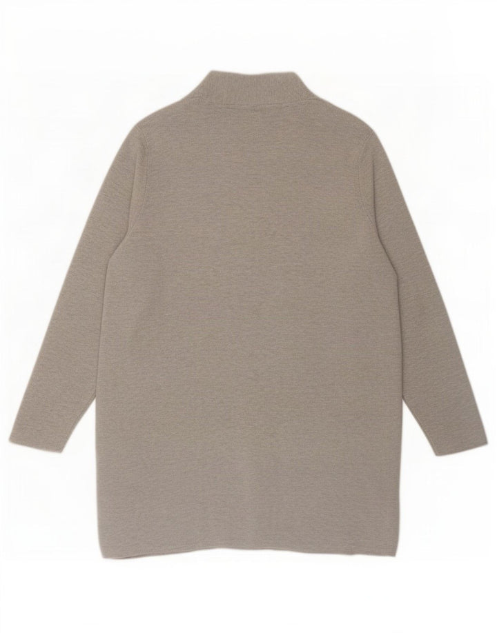 John Lewis Damen Longline Open Cardigan Pullover UK 16 Large Grau Polyester