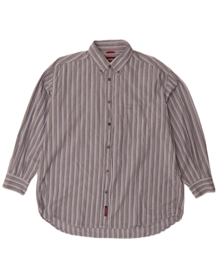 Carrera Herrenhemd XL Blau gestreift aus Baumwolle