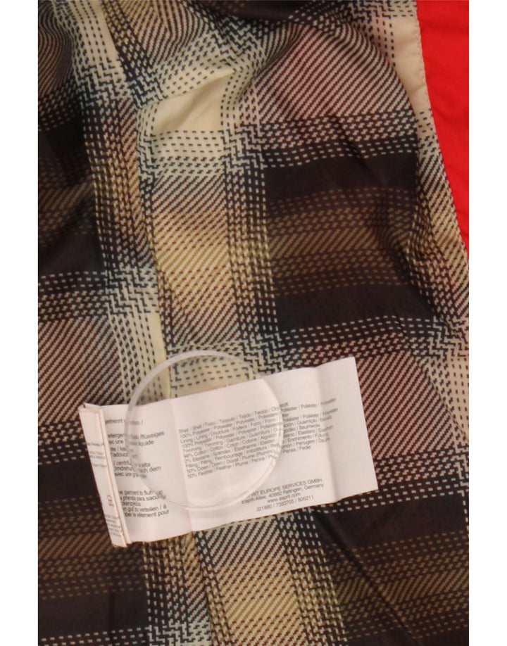 Esprit Wattierter Damenmantel mit Kapuze, UK 10, Größe S, Rot, Polyester