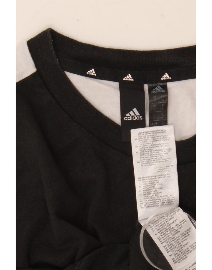 Adidas Herren T-Shirt Top Small Schwarz Colourblock Baumwolle