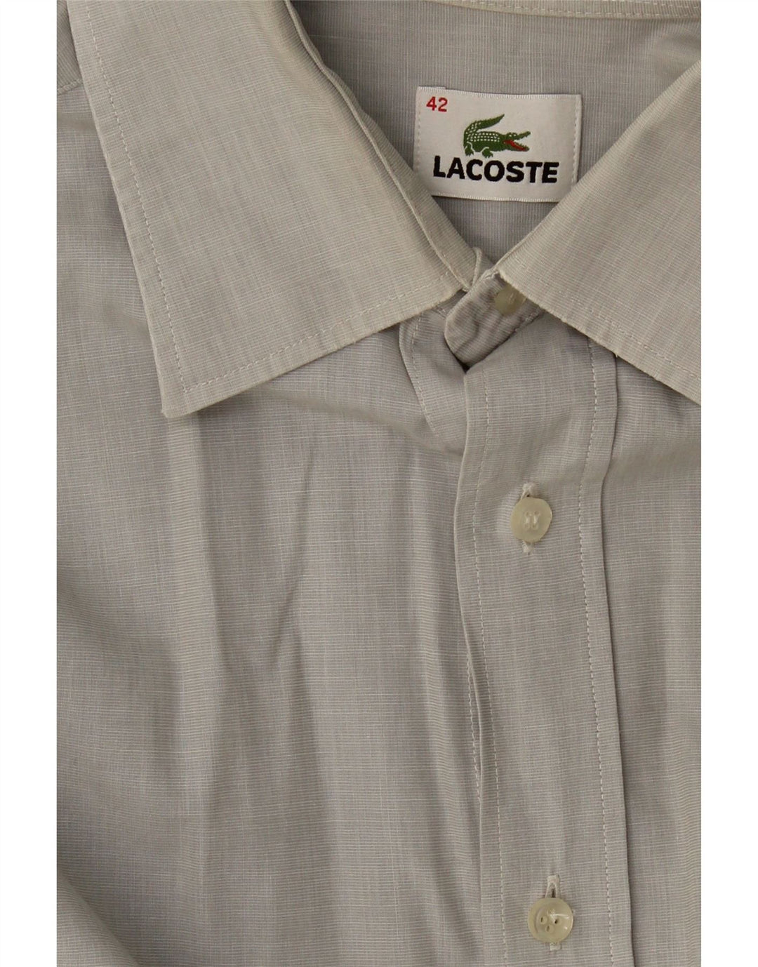 LACOSTE Mens Shirt Size 42 Large Grey Cotton Vintage Lacoste and Second-Hand Lacoste from Messina Hembry 