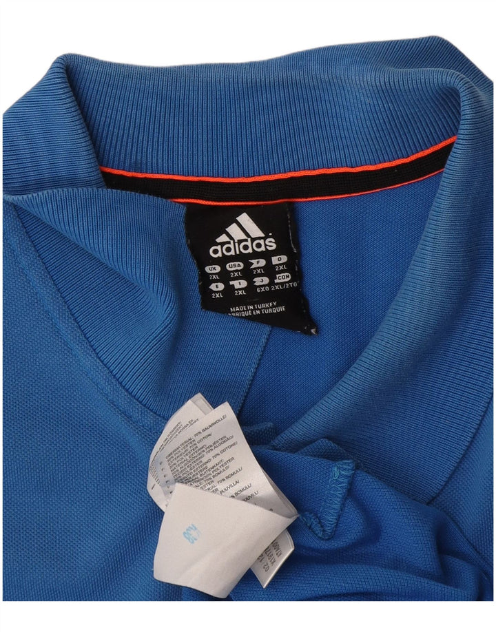 Adidas Herren Climalite Poloshirt 2XL Blau Baumwolle