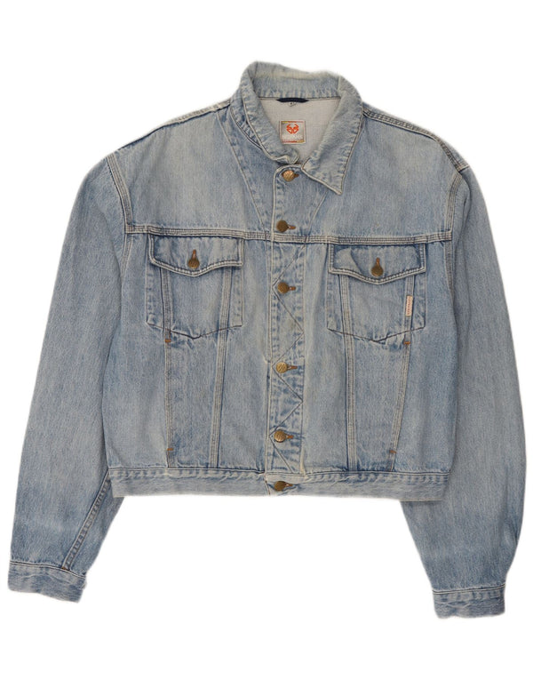 Stefanel Damen Jeansjacke UK 18 XL Blaue Baumwolle
